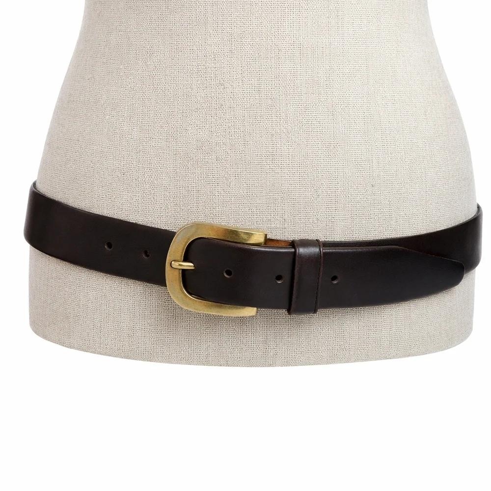 Vintage Soft Steerhide Brown Leather Belt 36